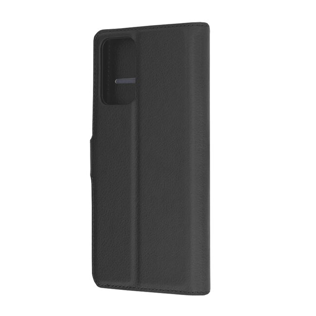 Husa pentru  Motorola Edge 50 Fusion tip carte cu inchidere magnetica, compartimente pentru carduri si functie stand, negru