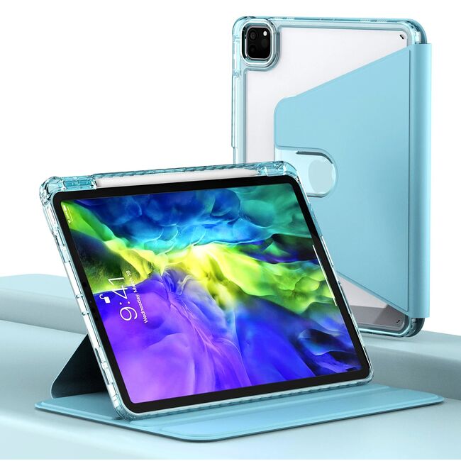 Husa pentru  Apple iPad Air 11 2024 / 2025​ M2, M3 rotativa de tip stand cu functie sleep/wake-up si slot pentru stylus, mov