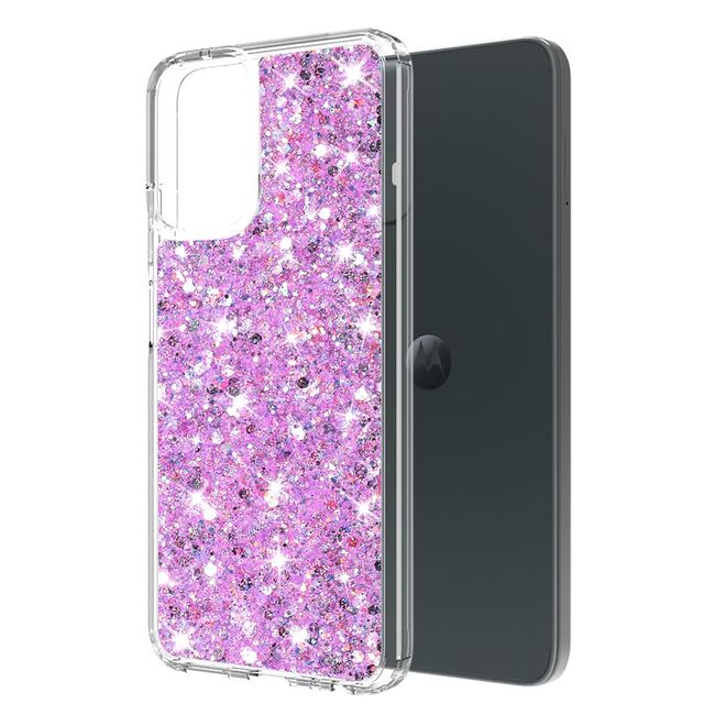 Husa pentru  Motorola Moto G34 cu sclipici Liquid Crystal Glitter, magenta