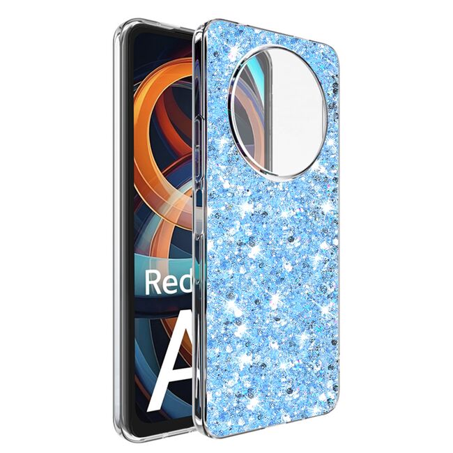 Husa pentru  Xiaomi Redmi A3 cu sclipici Liquid Crystal Glitter, albastru