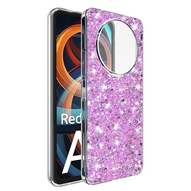 Husa pentru  Xiaomi Redmi A3 cu sclipici Liquid Crystal Glitter, magenta