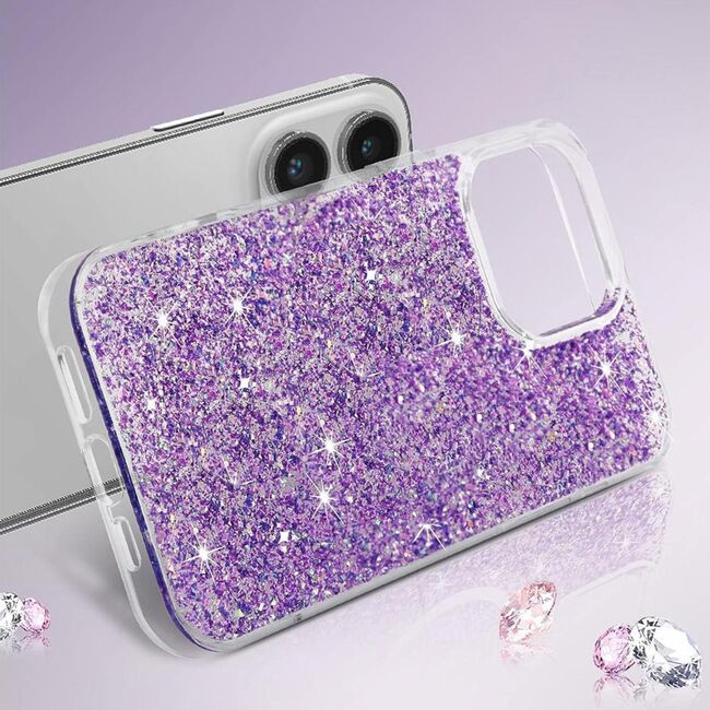 Husa pentru  Xiaomi Redmi A3 cu sclipici Liquid Crystal Glitter, magenta