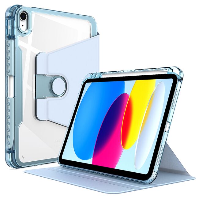 Husa pentru iPad 11 2025, iPad 10 2022 rotativa de tip stand cu functie sleep/wake-up si slot pentru stylus, albastru