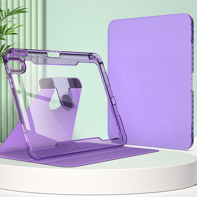 Husa pentru iPad 11 2025, iPad 10 2022 rotativa de tip stand cu functie sleep/wake-up si slot pentru stylus, mov