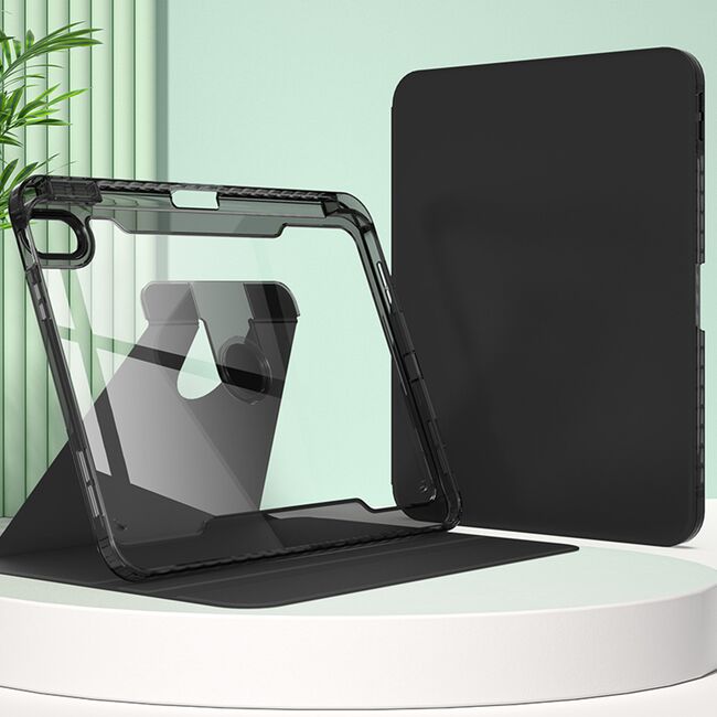 Husa pentru iPad 11 2025, iPad 10 2022 rotativa de tip stand cu functie sleep/wake-up si slot pentru stylus, negru