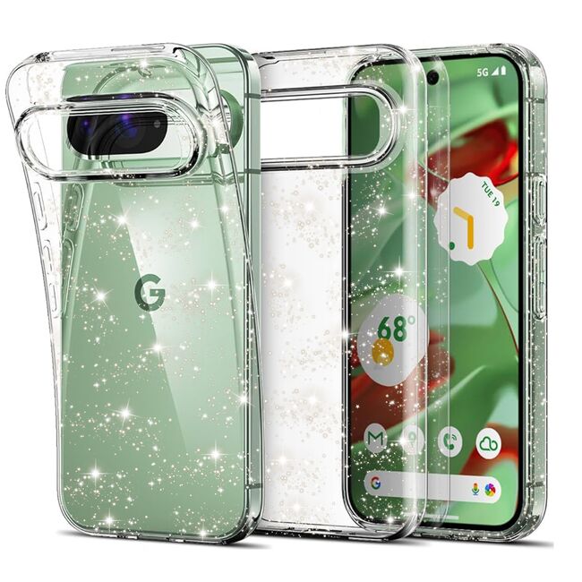 Husa pentru Google Pixel 9 cu sclipici Liquid Crystal Glitter, transparent