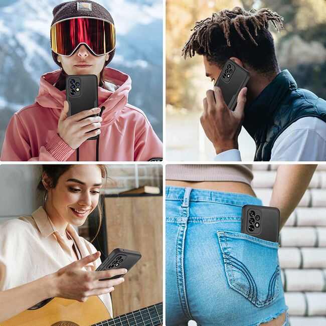 Pachet 360: Husa cu folie integrata pentru  Samsung Galaxy A13 4G Cover360 fata / spate - negru