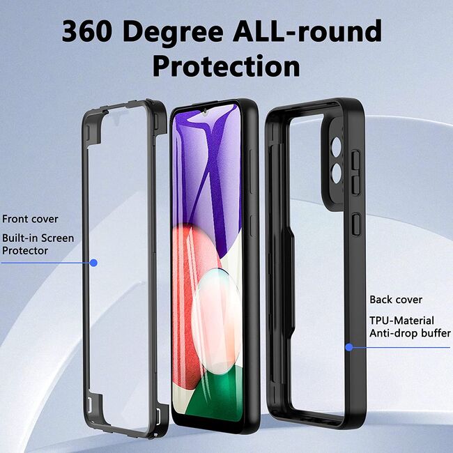Pachet 360: Husa cu folie integrata pentru  Samsung Galaxy A53 5G Cover360 fata / spate - albastru