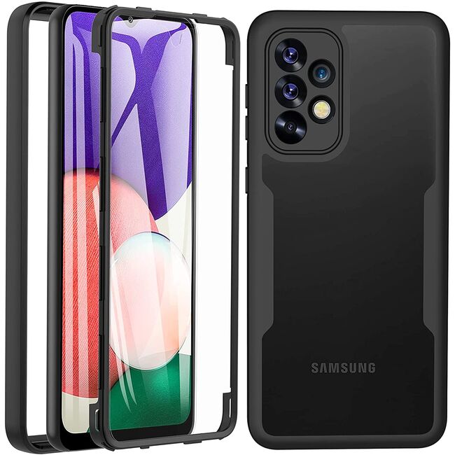Pachet 360: Husa cu folie integrata pentru  Samsung Galaxy A53 5G Cover360 fata / spate - albastru