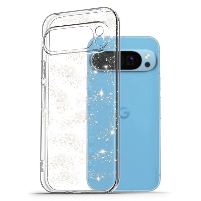 Husa pentru Google Pixel 9 Pro XL cu sclipici Liquid Crystal Glitter, transparent