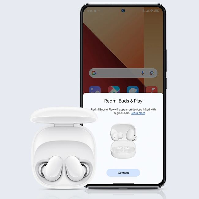 Casti wireless Xiaomi - wireless earbuds redmi buds 6 play - bluetooth, active noise cancellation, ergonomic design - negru