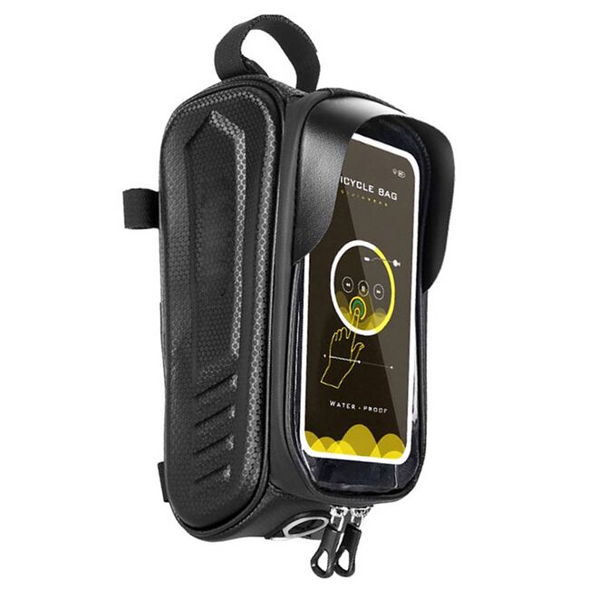 Geanta cadru bicicleta Waterproof Protection pentru telefon max 7 inch Hard Shell, negru