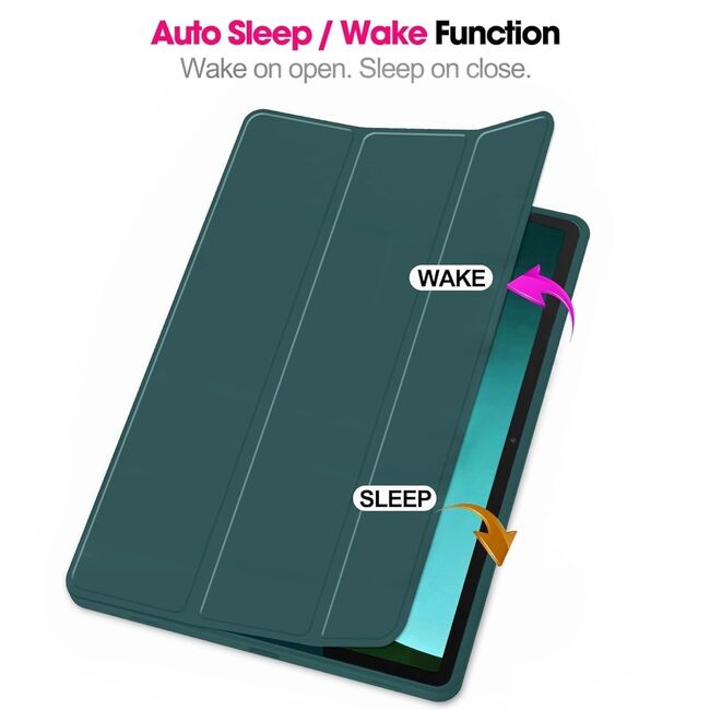 Husa pentru Xiaomi Redmi Pad Pro 12.1 Inch Soft Shell cu functie wake-up/sleep si compartiment pentru stylus, tip stand - verde
