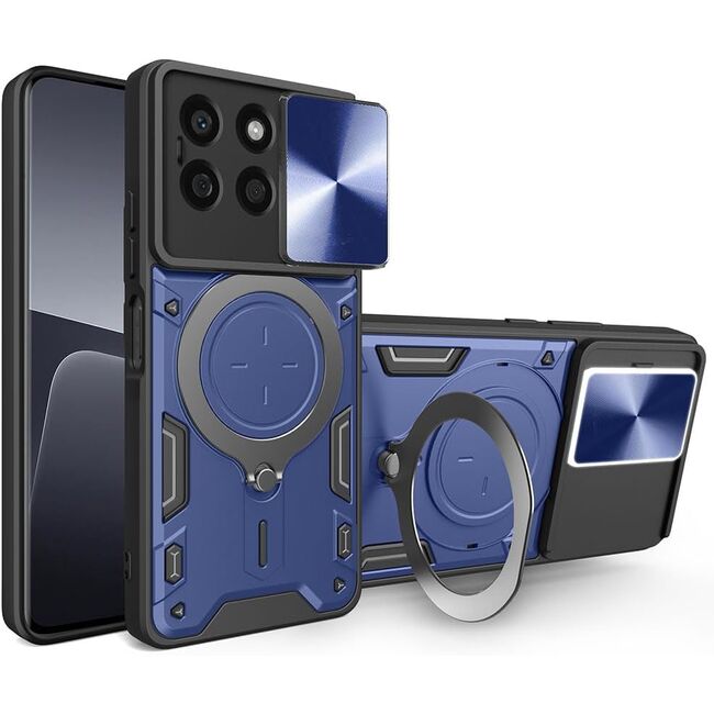 Husa pentru  Honor X6b cu protecție pentru cameră și suport magnetic integrat Ring Shockproof, albastru