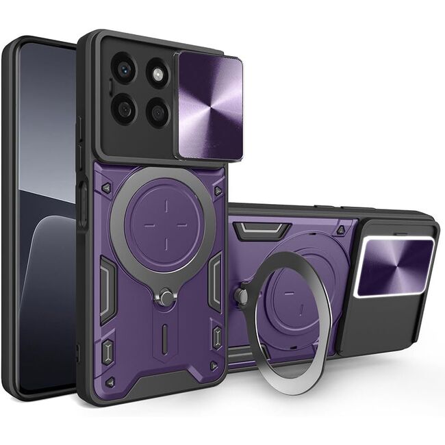 Husa pentru  Honor X6b cu protecție pentru cameră și suport magnetic integrat Ring Shockproof, mov
