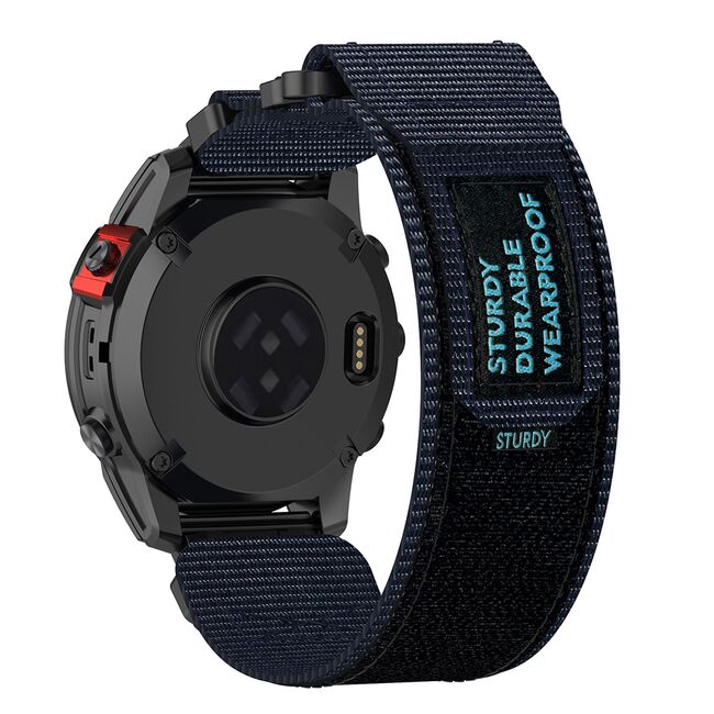 Curea pentru Garmin Fenix 3/3 HR/5X/5X Plus/6X/6X Pro/7X/7X Pro Solar 26 mm Quickfit din material textil - albastru