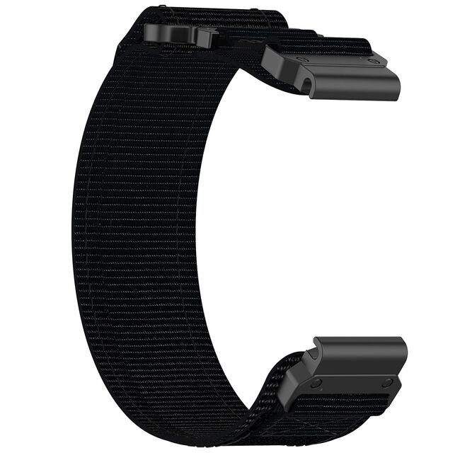 Curea pentru Garmin Fenix 3/3 HR/5X/5X Plus/6X/6X Pro/7X/7X Pro Solar 26 mm Quickfit din material textil - negru