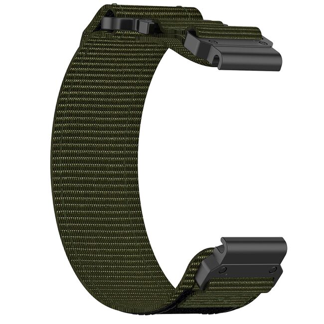 Curea pentru Garmin Fenix 3/3 HR/5X/5X Plus/6X/6X Pro/7X/7X Pro Solar 26 mm Quickfit din material textil - verde inchis