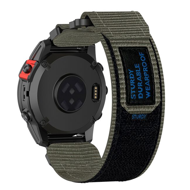 Curea pentru Garmin Fenix 3/3 HR/5X/5X Plus/6X/6X Pro/7X/7X Pro Solar 26 mm Quickfit din material textil - verde inchis