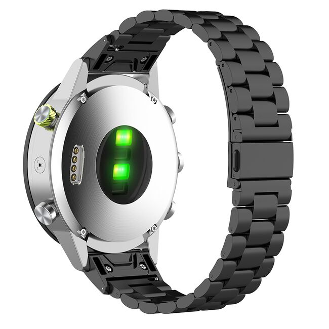 Curea pentru Garmin Fenix 5/5 Plus 6/6 Pro/7/Forerunner 935/945/955/Approach S60/S62 22 mm Quickfit Premium Stainless Steel - negru