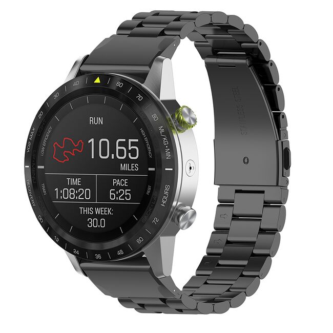 Curea pentru Garmin Fenix 5/5 Plus 6/6 Pro/7/Forerunner 935/945/955/Approach S60/S62 22 mm Quickfit Premium Stainless Steel - negru