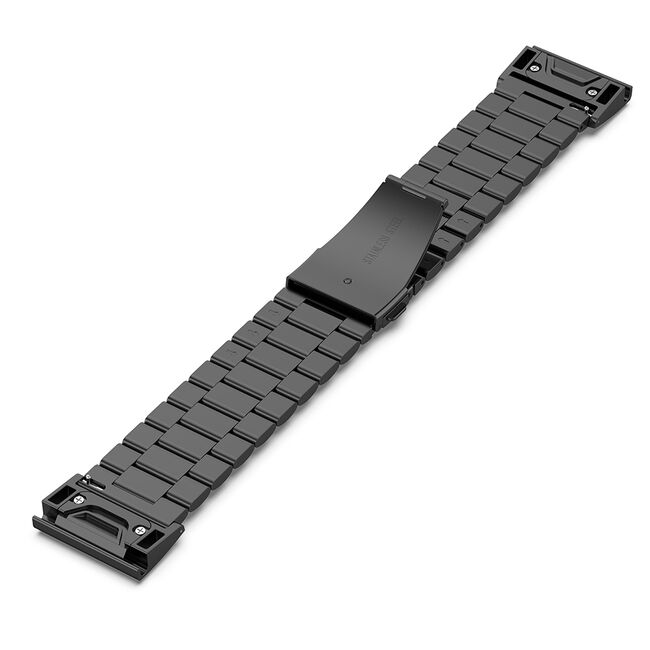 Curea pentru Garmin Fenix 5/5 Plus 6/6 Pro/7/Forerunner 935/945/955/Approach S60/S62 22 mm Quickfit Premium Stainless Steel - negru