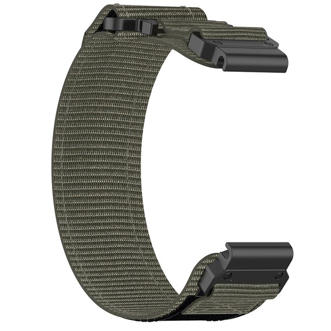 Curea pentru Garmin Fenix 5/5 Plus 6/6 Pro/7/Forerunner 935/945/955/Approach S60/S62 22 mm Quickfit din material textil - verde