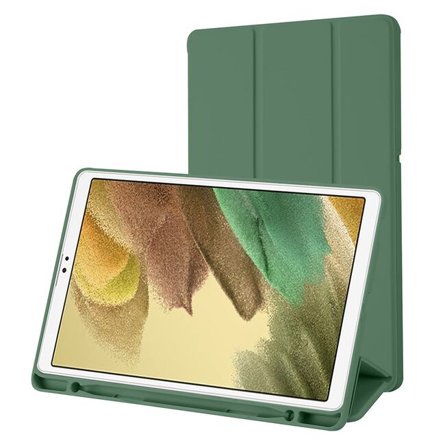 Husa pentru Samsung Galaxy Tab A7 Lite 8.7 inch Soft Shell cu functie wake-up/sleep si compartiment pentru stylus, tip stand - verde