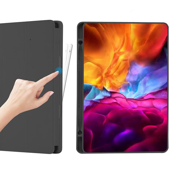 Husa pentru Samsung Galaxy Tab A7 Lite 8.7 inch Soft Shell cu functie wake-up/sleep si compartiment pentru stylus, tip stand - verde