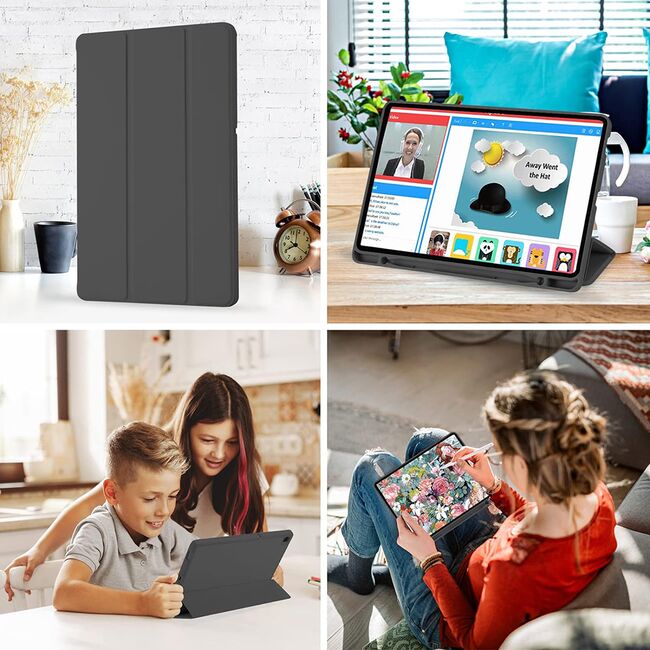 Husa pentru Samsung Galaxy Tab A7 Lite 8.7 inch Soft Shell cu functie wake-up/sleep si compartiment pentru stylus, tip stand - verde