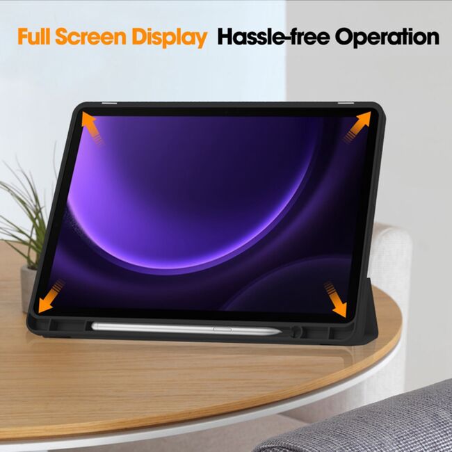 Husa pentru Samsung Galaxy Tab S9 / S9 FE / S10 FE  usoara si subtire cu functie wake-up/sleep si compartiment pentru stylus, tip stand - mov