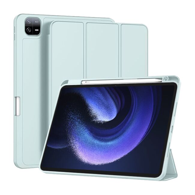 Husa pentru Xiaomi Pad 6, Pad 6 Pro Soft Shell cu functie wake-up/sleep si compartiment pentru stylus, tip stand - albastru deschis