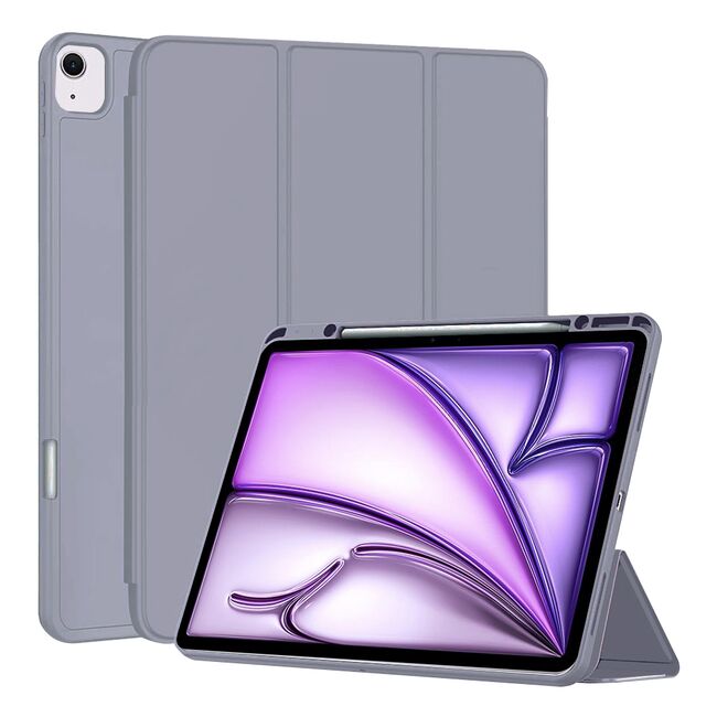 Husa pentru iPad Air 13 2025 / 2024 M3, M2 usoara si subtire cu functie wake-up/sleep si compartiment pentru stylus, tip stand - mov
