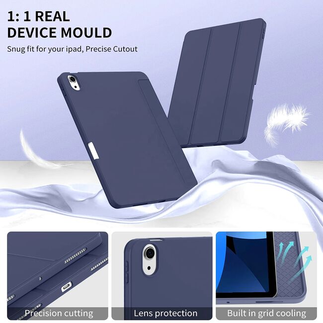 Husa pentru iPad Air 11 inch 2024 / 2025​ M2, M3 Soft Shell cu functie wake-up/sleep si compartiment pentru stylus, tip stand - mov