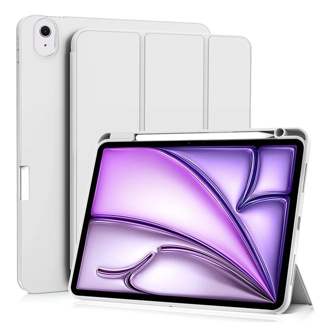 Husa pentru iPad Air 11 inch 2024 / 2025​ M2, M3 Soft Shell cu functie wake-up/sleep si compartiment pentru stylus, tip stand - space grey
