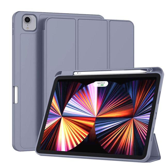 Husa pentru iPad Pro 11 inch 2022, 2021 Soft Shell cu functie wake-up/sleep si compartiment pentru stylus, tip stand - mov