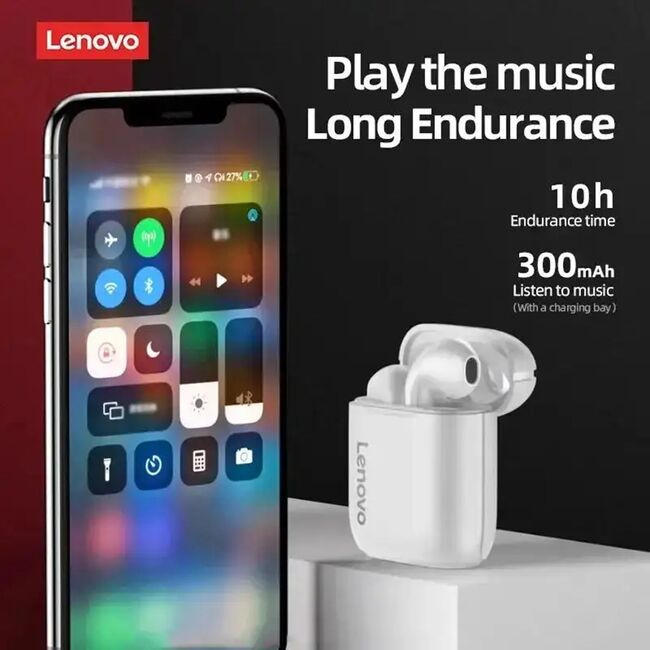 Casti Bluetooth wireless Active Noise Cancelling Lenovo LP2, negru
