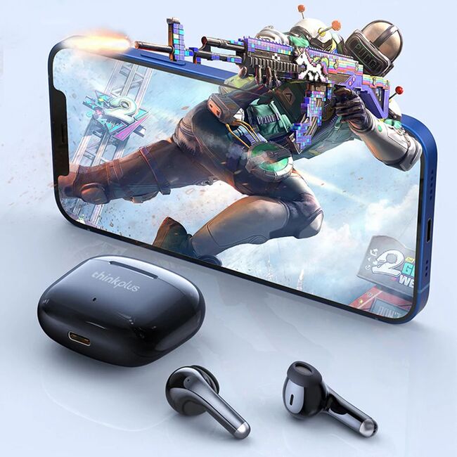 Casti half-in-ear wireless Bluetooth Lenovo ThinkPlus LP40 Pro, alb