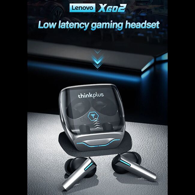 Casti Bluetooth wireless pentru gaming Lenovo XG02, negru