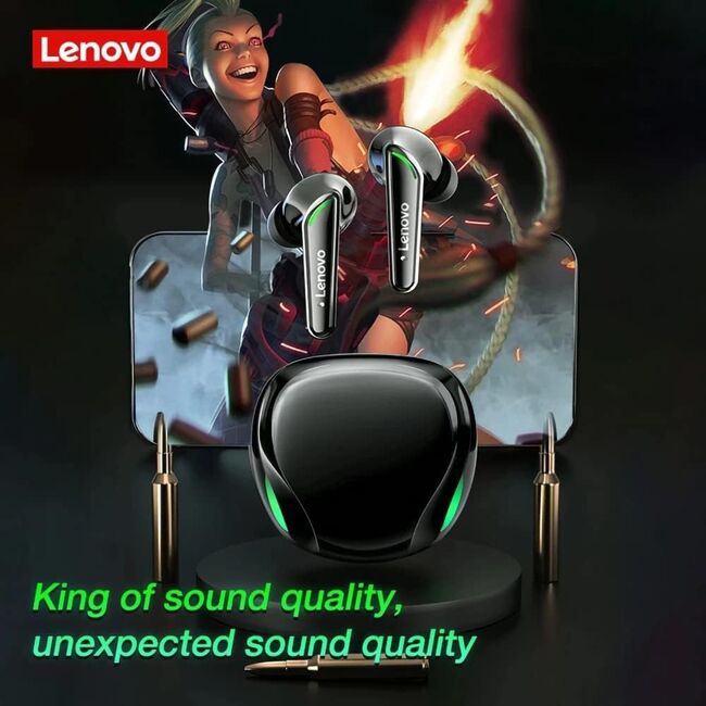 Casti gaming Bluetooth wireless cu microfon Lenovo XT92, alb