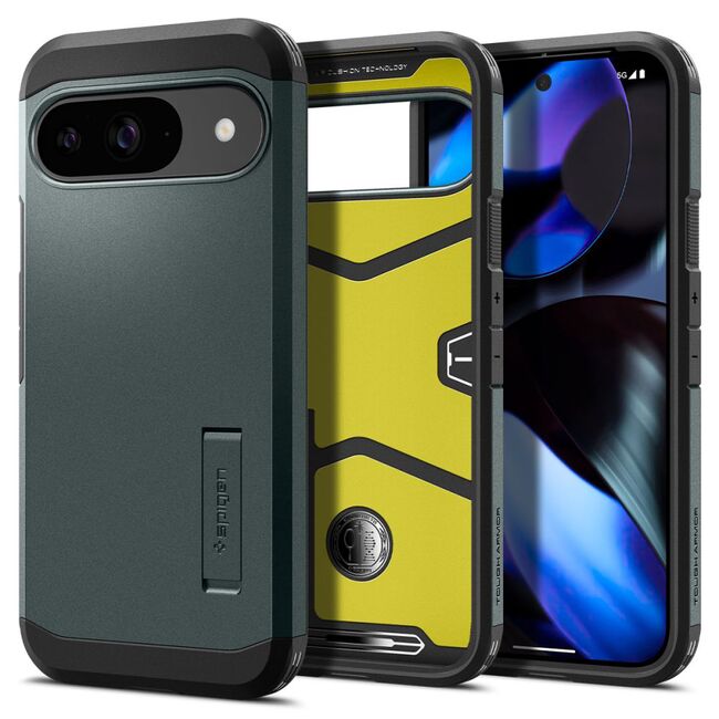 Husa premium pentru  Google Pixel 9 / 9 Pro Spigen Tough Armor - verde