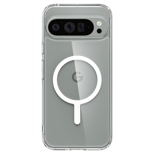 Husa premium pentru  Google Pixel 9 Pro XL Spigen Ultra Hybrid MagSafe OneTap Ring transparent - alb