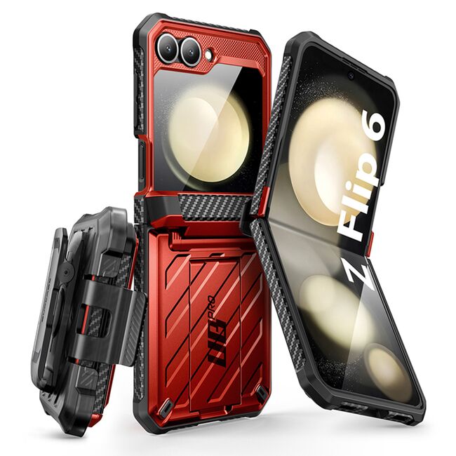Husa Samsung Galaxy Z Flip 6 Supcase Unicorn Beetle Pro, rosu