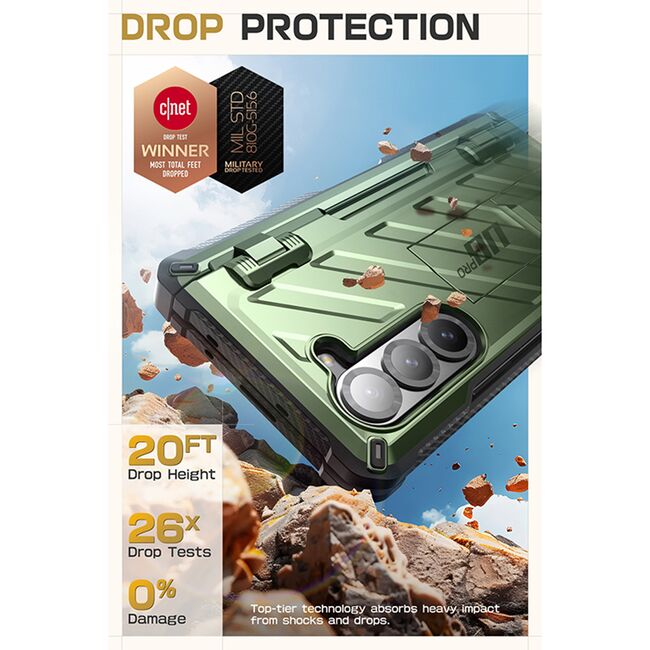Husa cu folie integrata pentru Samsung Galaxy Z Fold 6 Supcase Unicorn Beetle Pro, verde