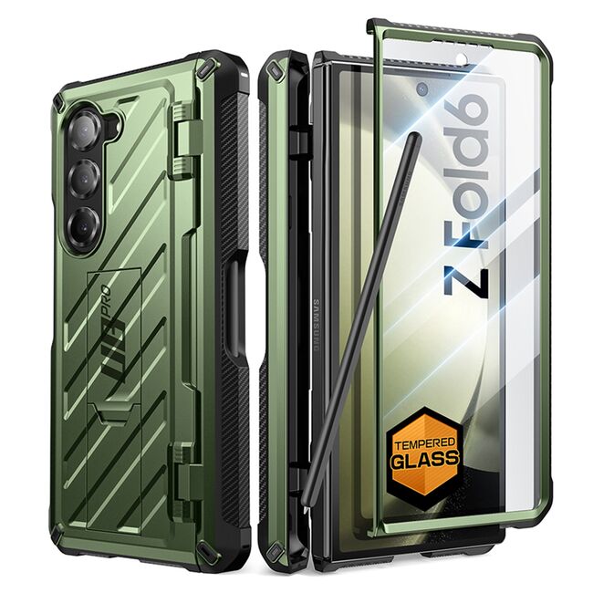 Husa cu folie integrata pentru Samsung Galaxy Z Fold 6 Supcase Unicorn Beetle Pro, verde