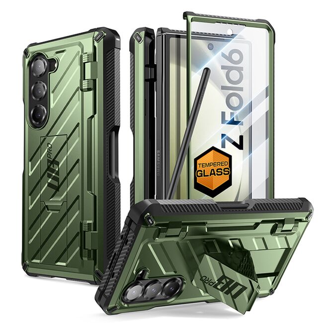 Husa cu folie integrata pentru Samsung Galaxy Z Fold 6 Supcase Unicorn Beetle Pro, verde