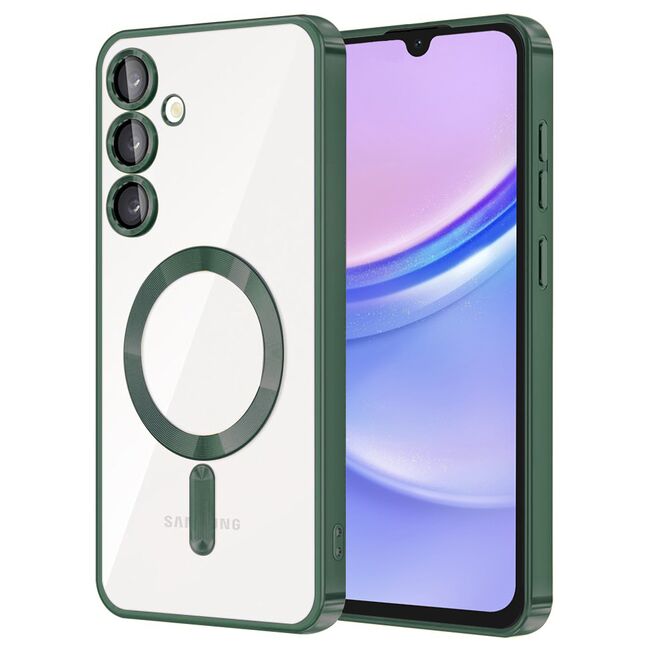 Husa pentru  Samsung Galaxy A15 cu MagSafe si protectie pentru lentile anti-shock 1.5 mm - verde