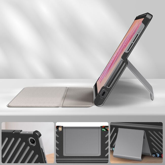 Husa pentru Lenovo Tab Plus 11.5, cu functie wake-up/sleep, protectie 360 - graffiti