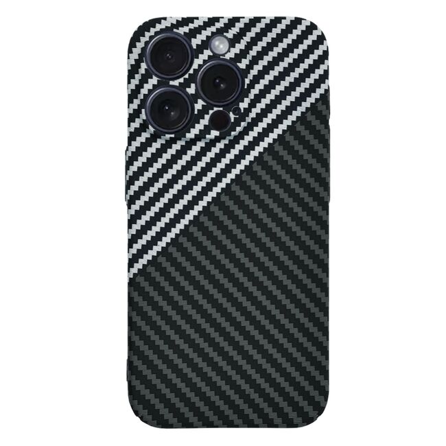 Husa pentru  iPhone 15 Pro Max CarbonFiber UltraSlim, Lightweight, gri