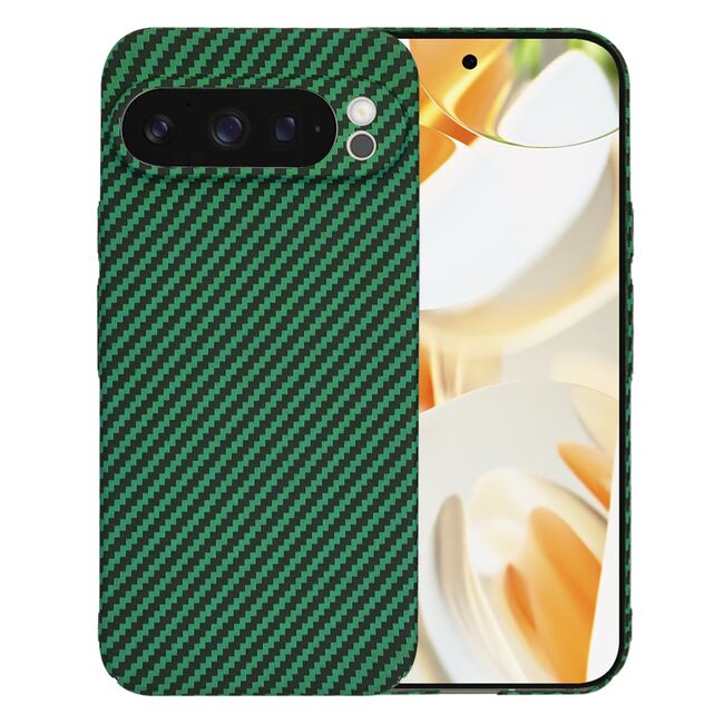Husa pentru  Google Pixel 9 Pro XL CarbonFiber UltraSlim, Lightweight, verde